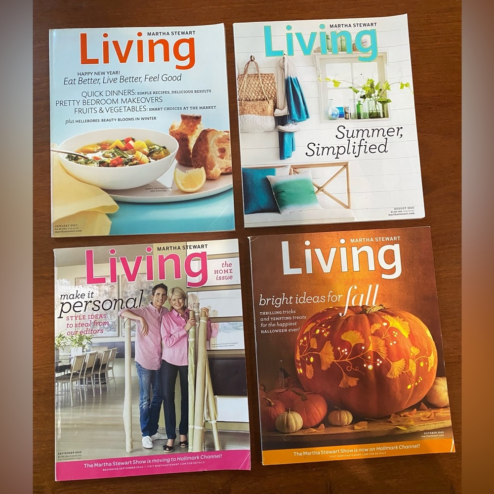 Set of 4 2010 Martha Stewart Living Magazines